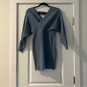 Trendy Blue Sweater Dress